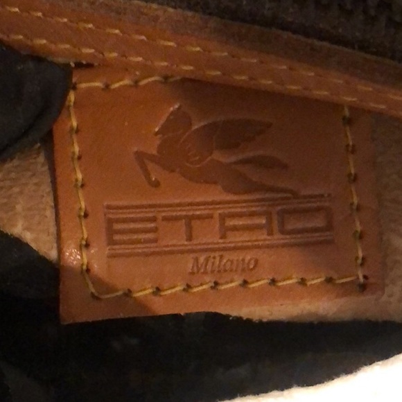 METRO MILANO Paisley Coated Canvas Vachetta Leather Boston Weekend Shoulder Bag - Picture 11 of 17